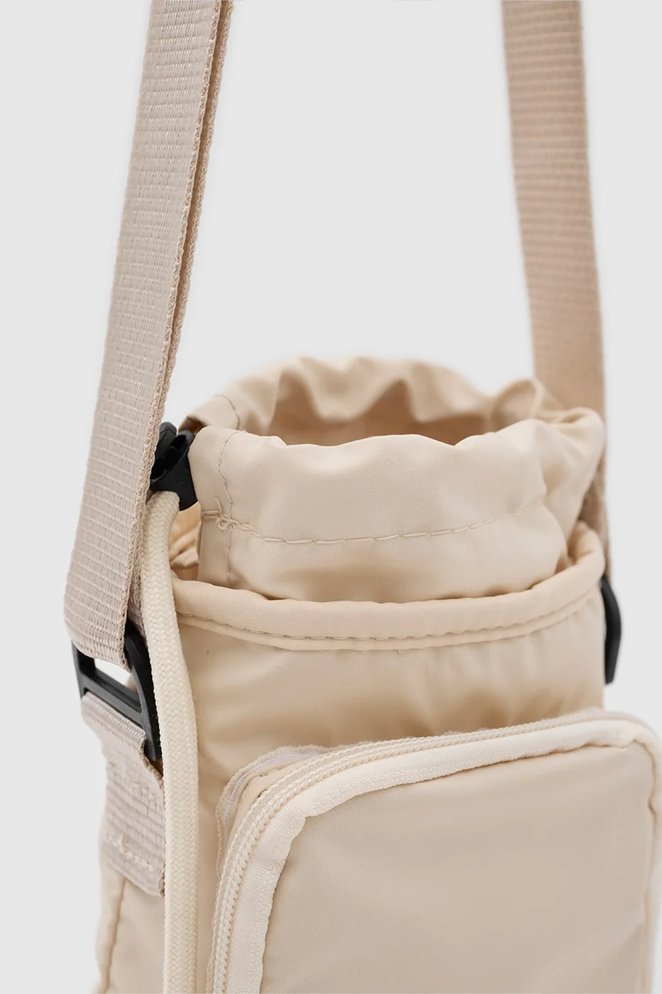 technical fabric crossbody bag in cream