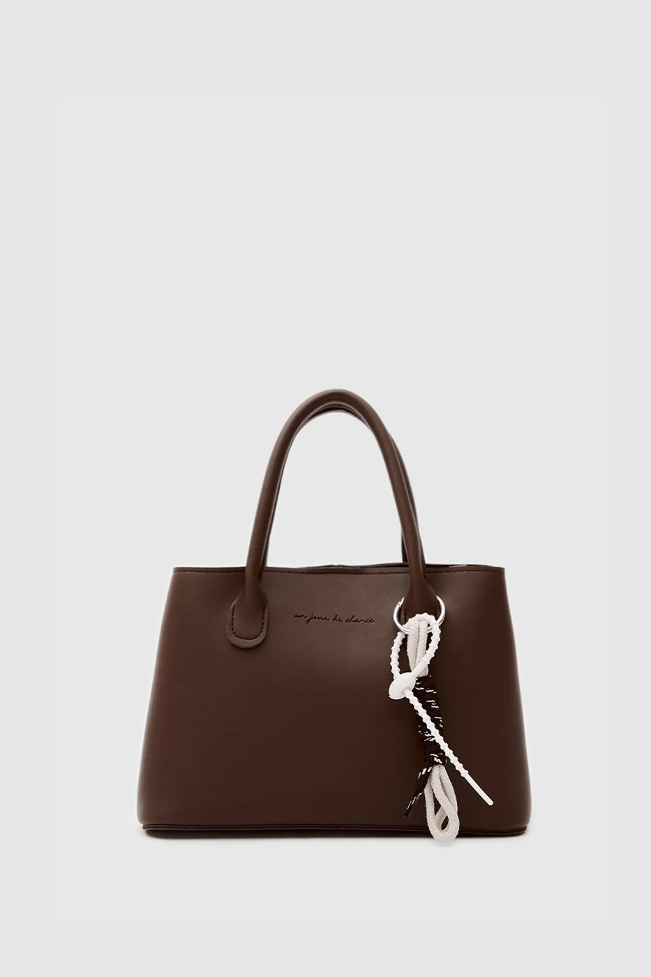 faux leather crossbody bag in dark brown