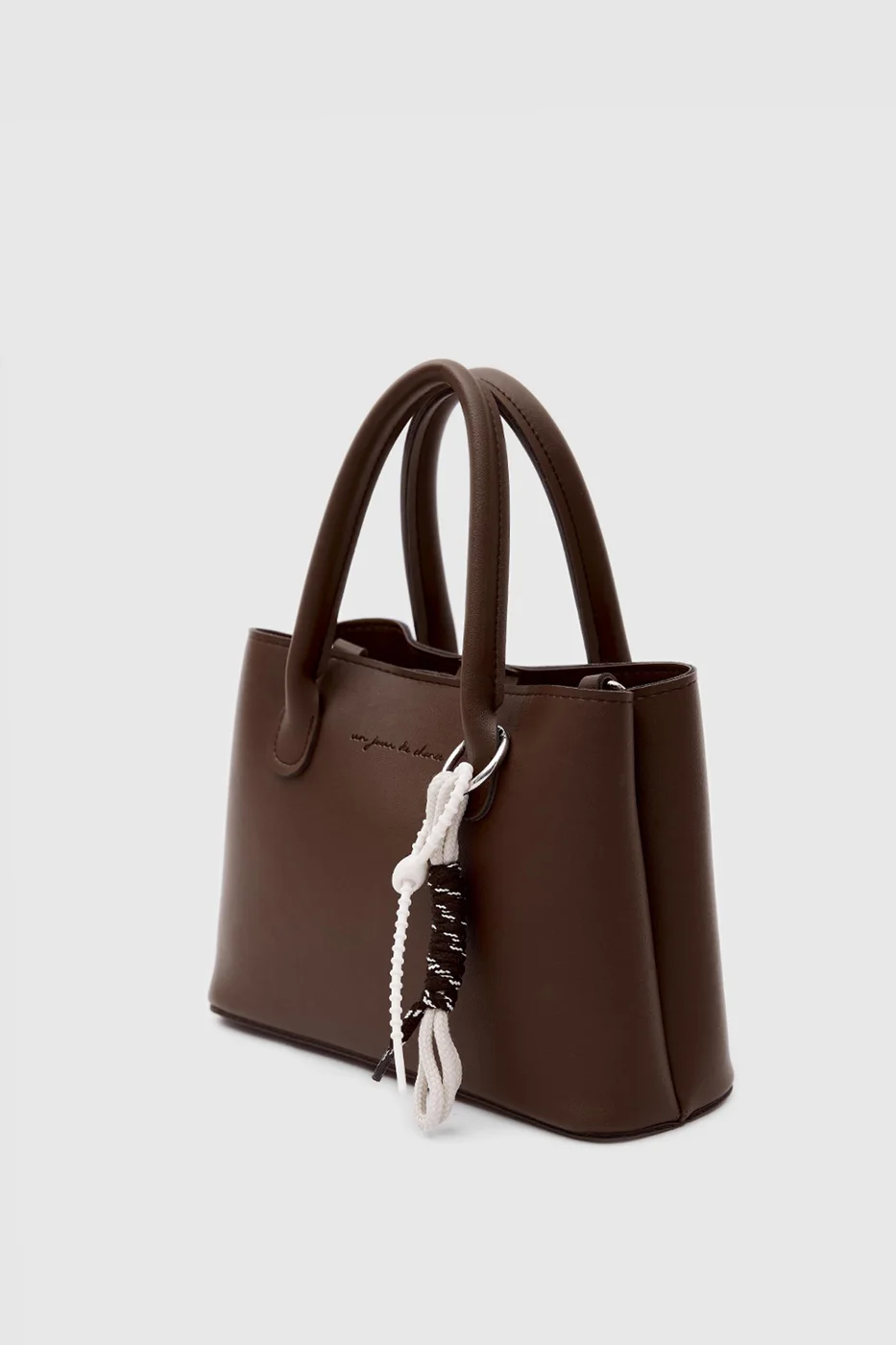 faux leather crossbody bag in dark brown