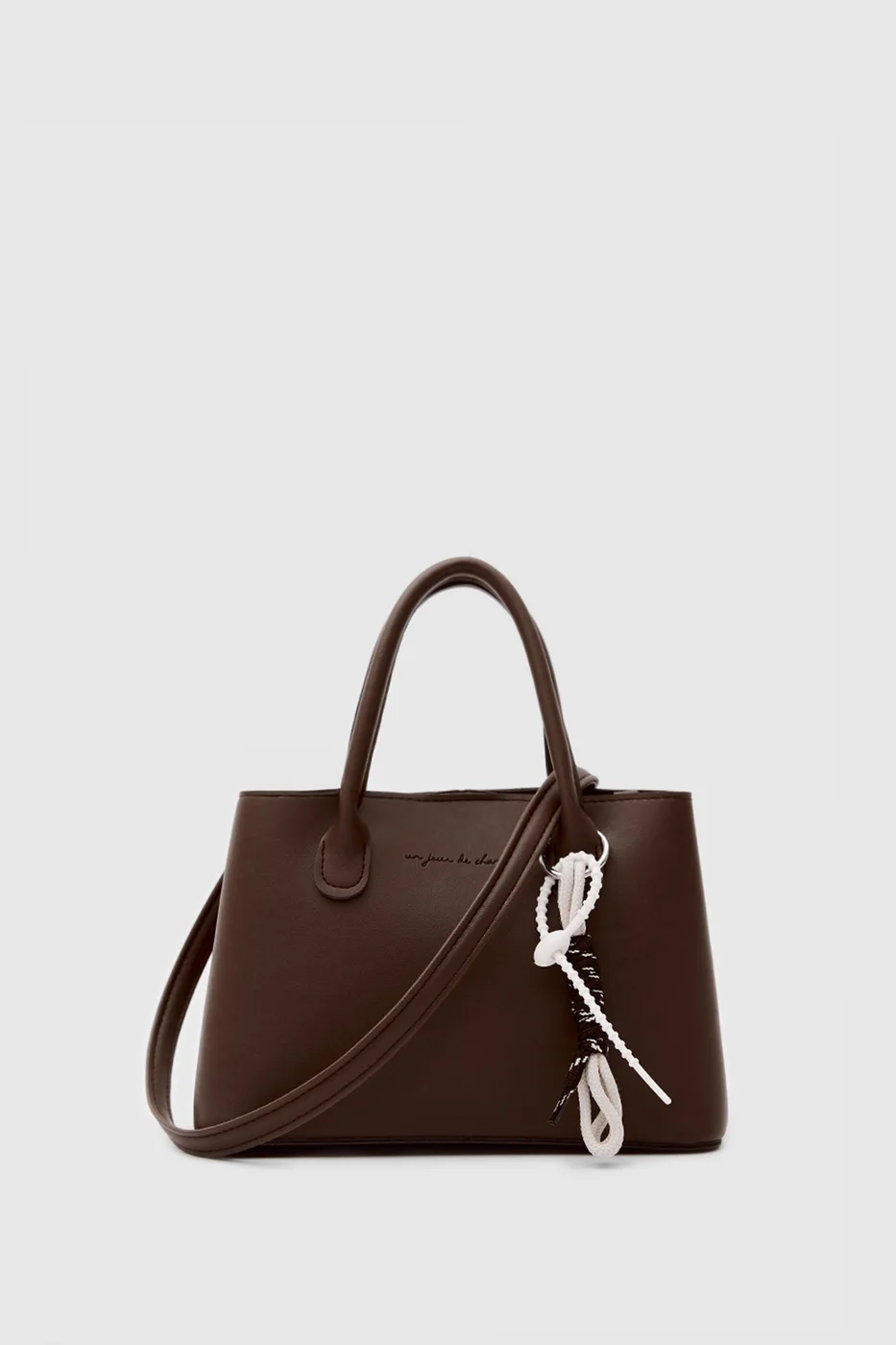faux leather crossbody bag in dark brown