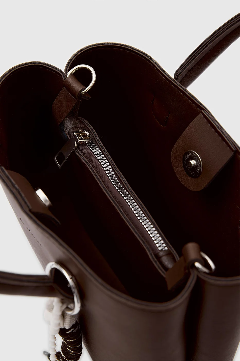 faux leather crossbody bag in dark brown