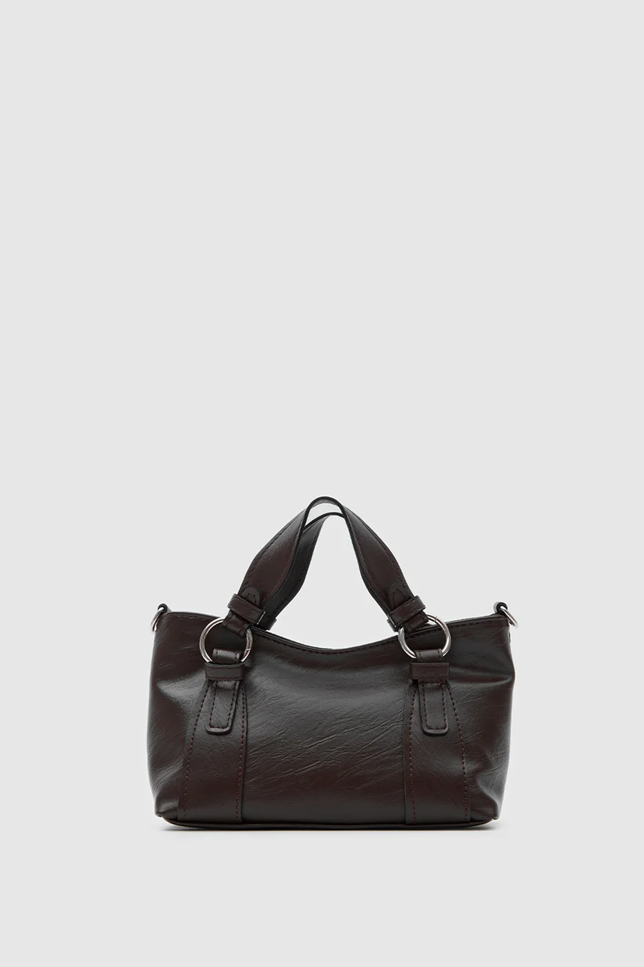 Faux leather crossbody bag Faux leather crossbody bag in dark brown