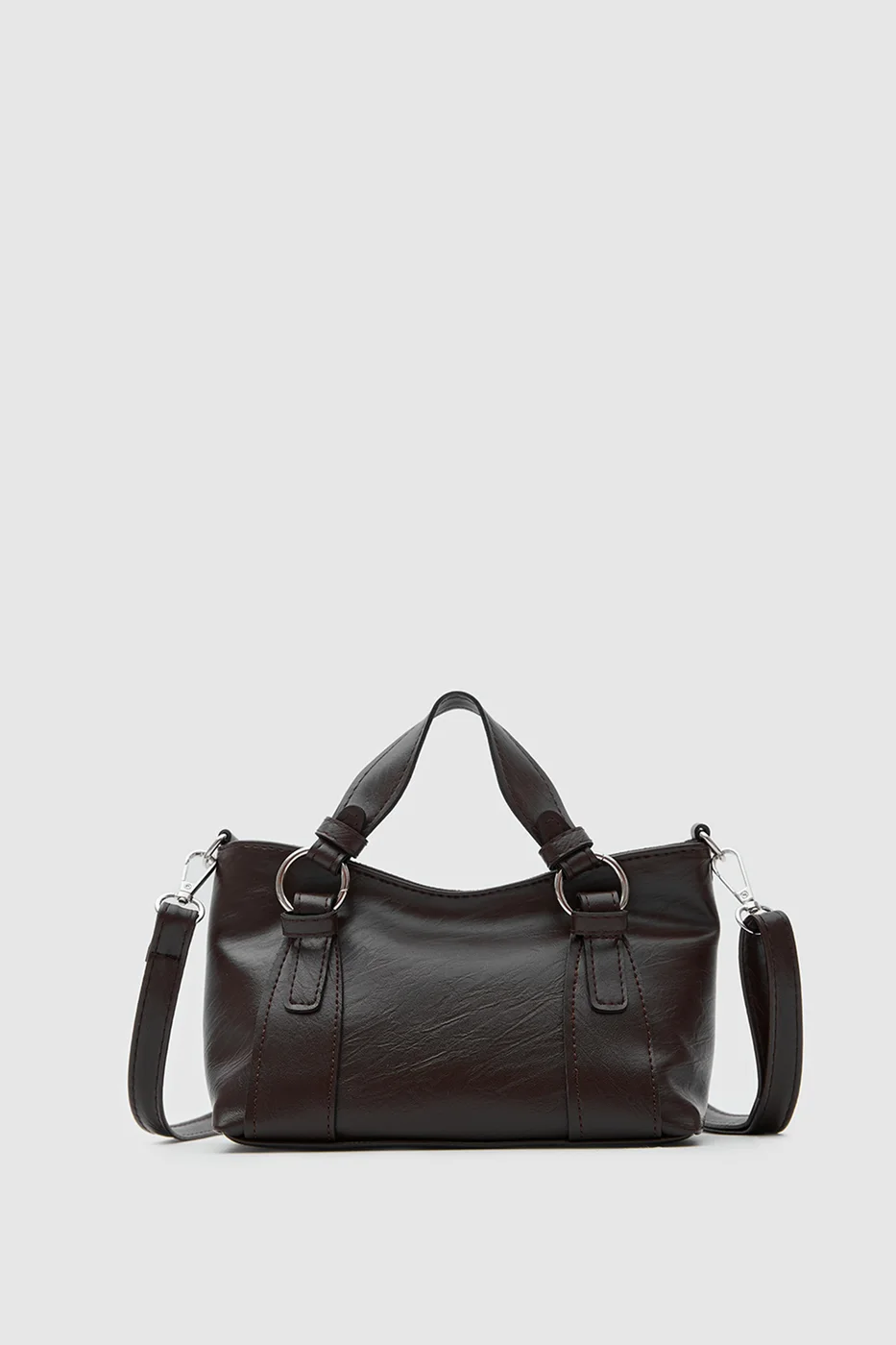 Faux leather crossbody bag Faux leather crossbody bag in dark brown