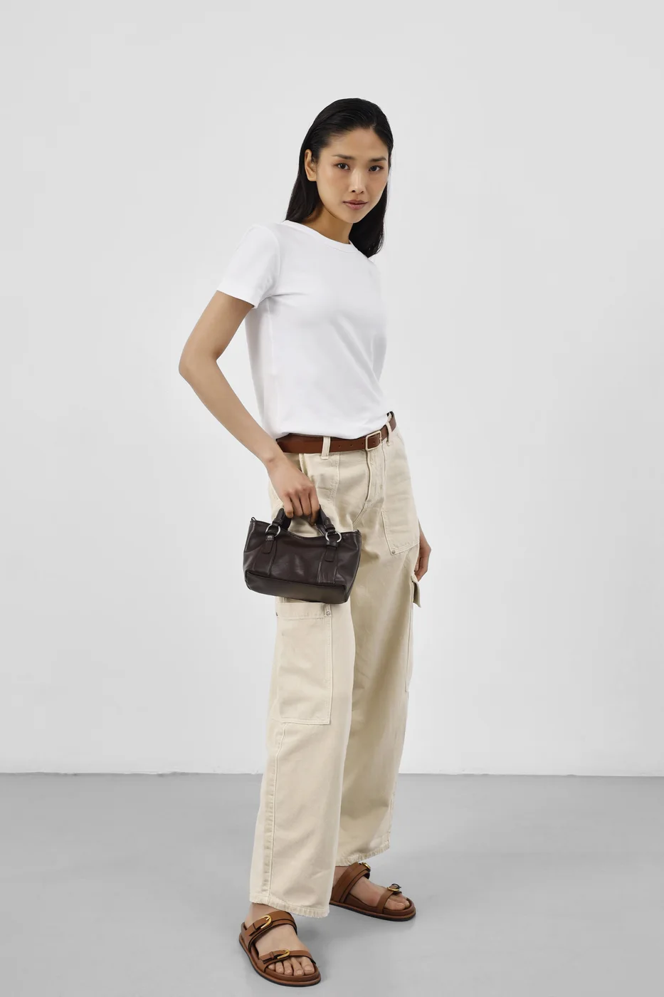 Faux leather crossbody bag Faux leather crossbody bag in dark brown