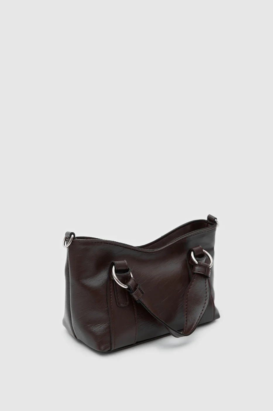 Faux leather crossbody bag Faux leather crossbody bag in dark brown