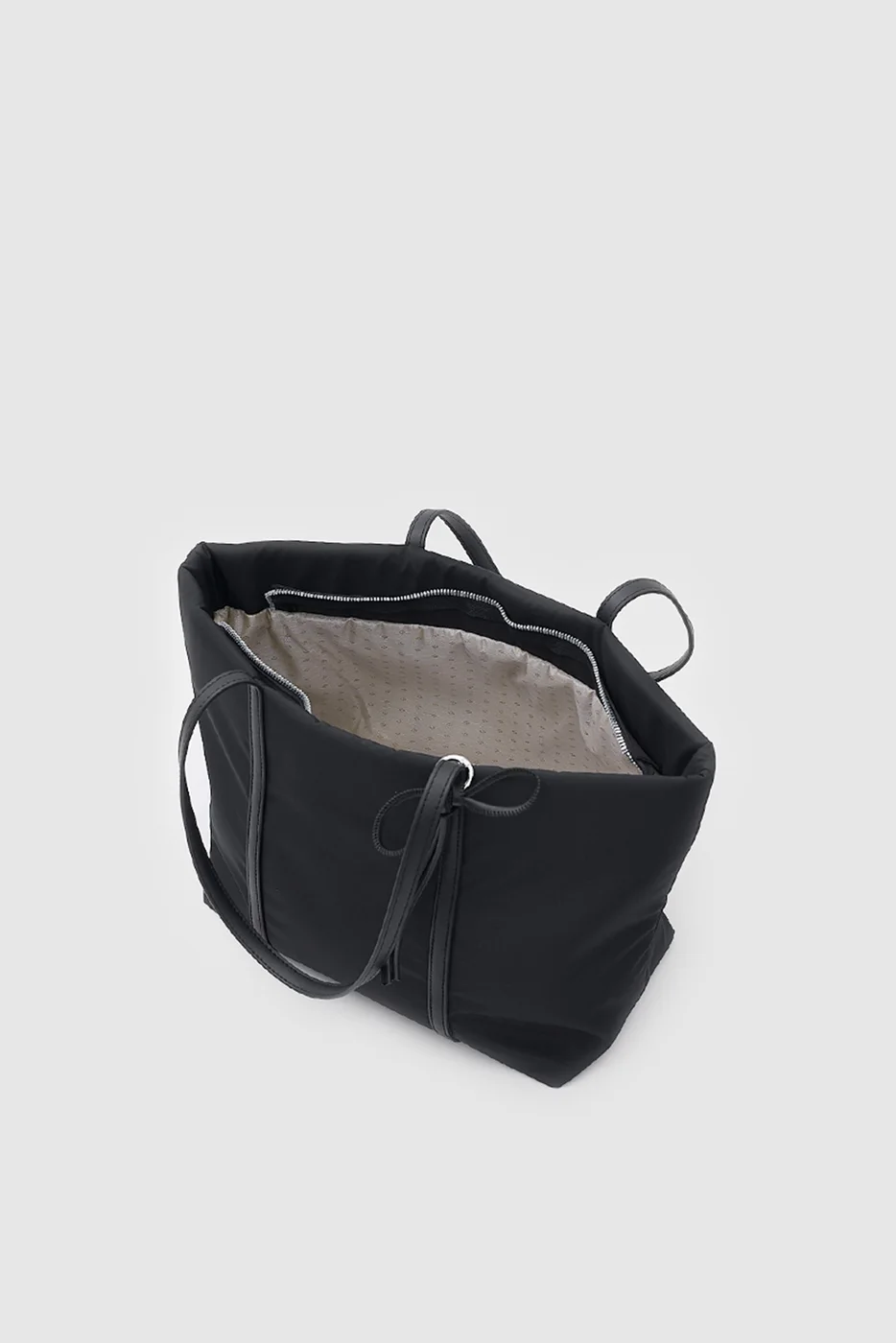 Faux Leather Shoulder Bag with Bow Detail Faux Leather Shoulder Bag with Bow Detail in black