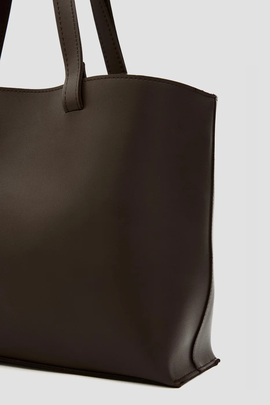 faux leather shoulder bag faux leather shoulder bag in brown