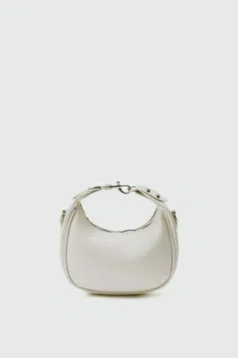 faux leather crossbody bag in beige