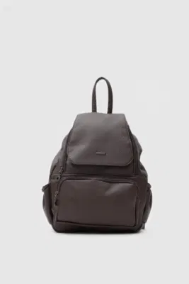 Julia faux leather backpack in dark brown