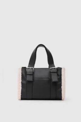 teddy tote bag for women in black