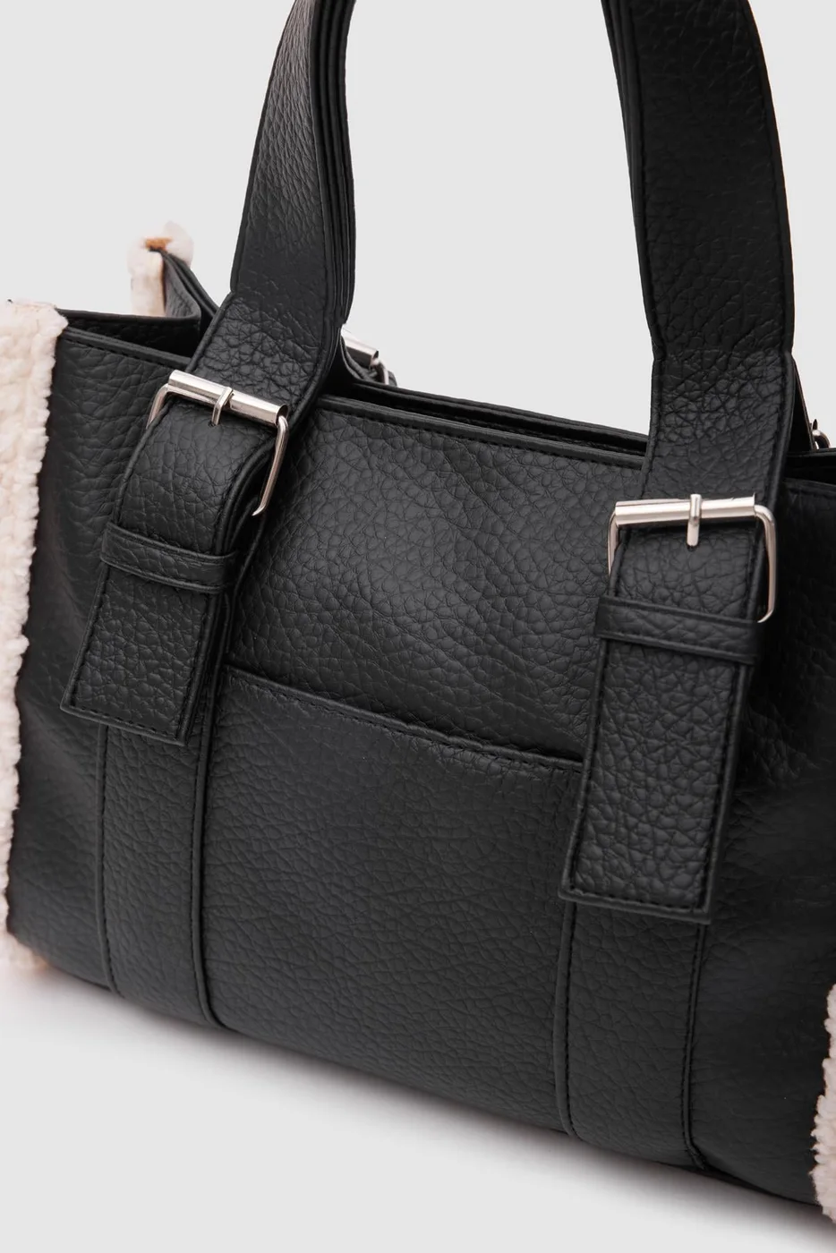 teddy tote bag for women in black