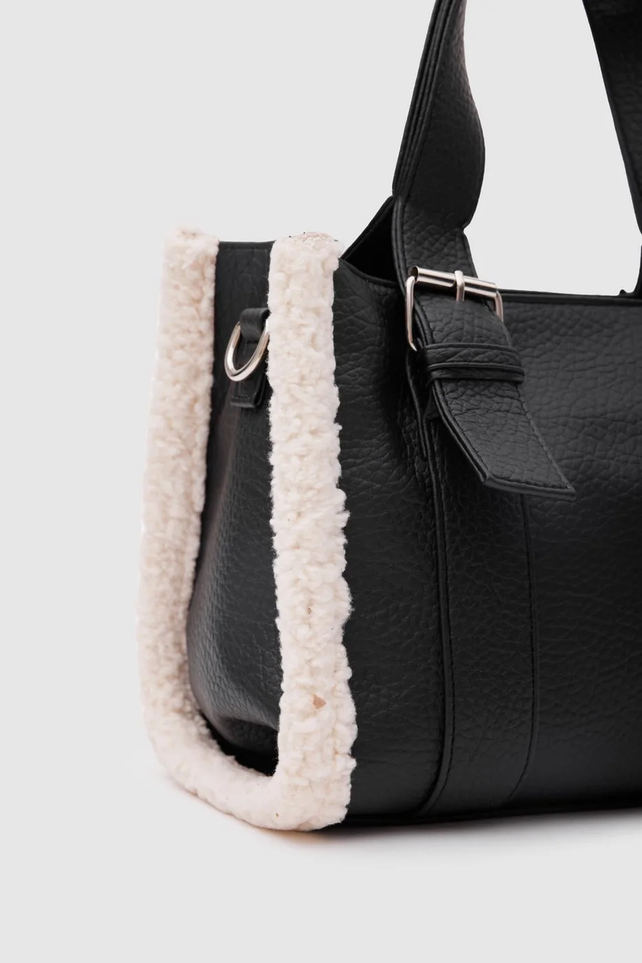 teddy tote bag for women in black