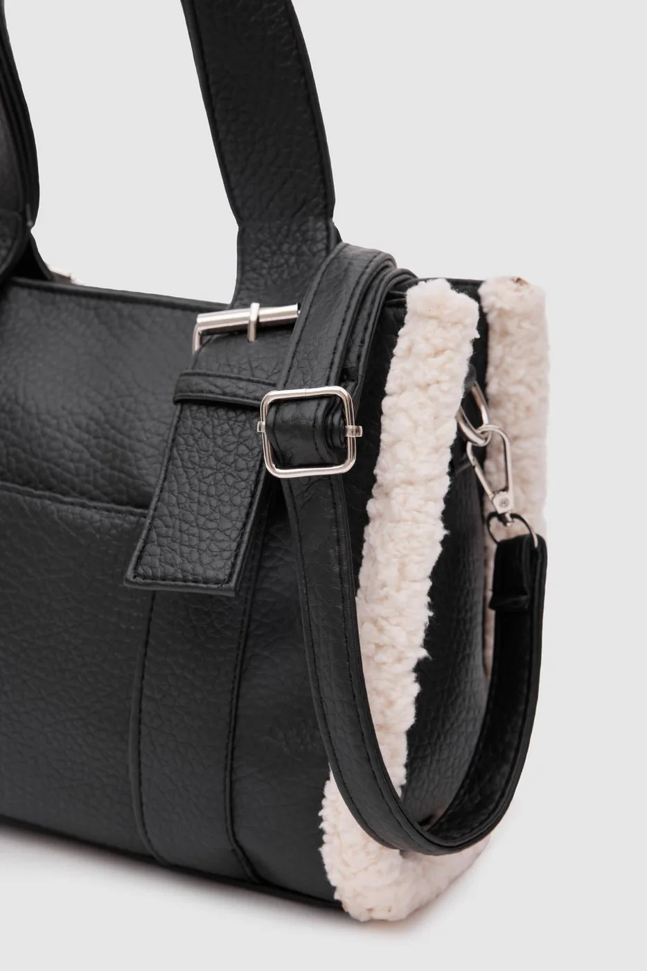 teddy tote bag for women in black