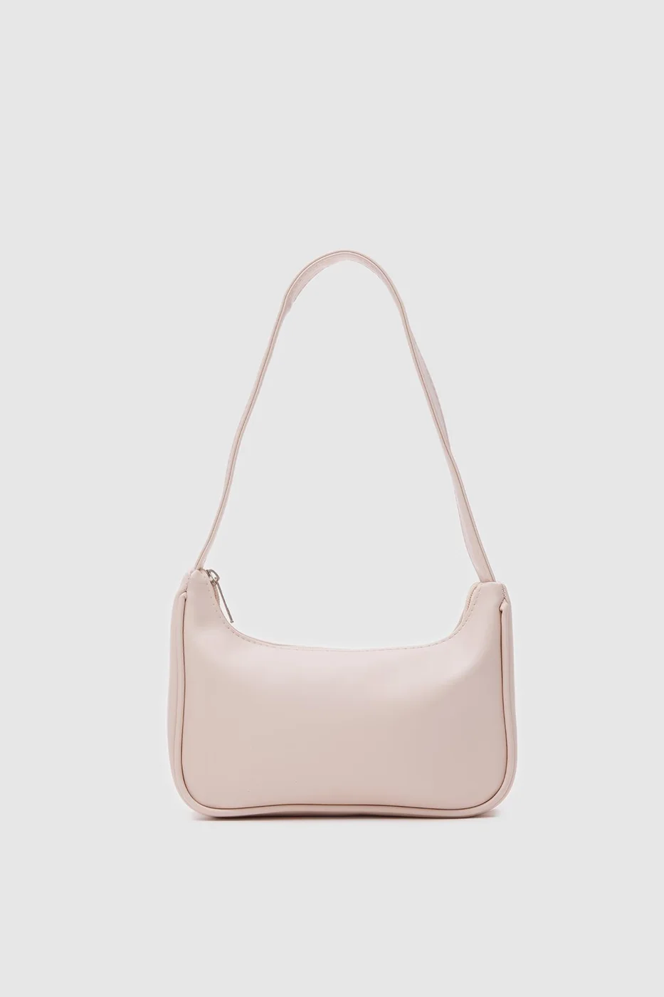 Faux leather baguette bag in cream