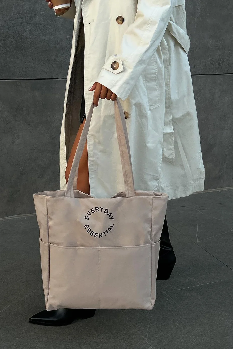 shopper bag for versatile use shopper bag for versatile use in cream