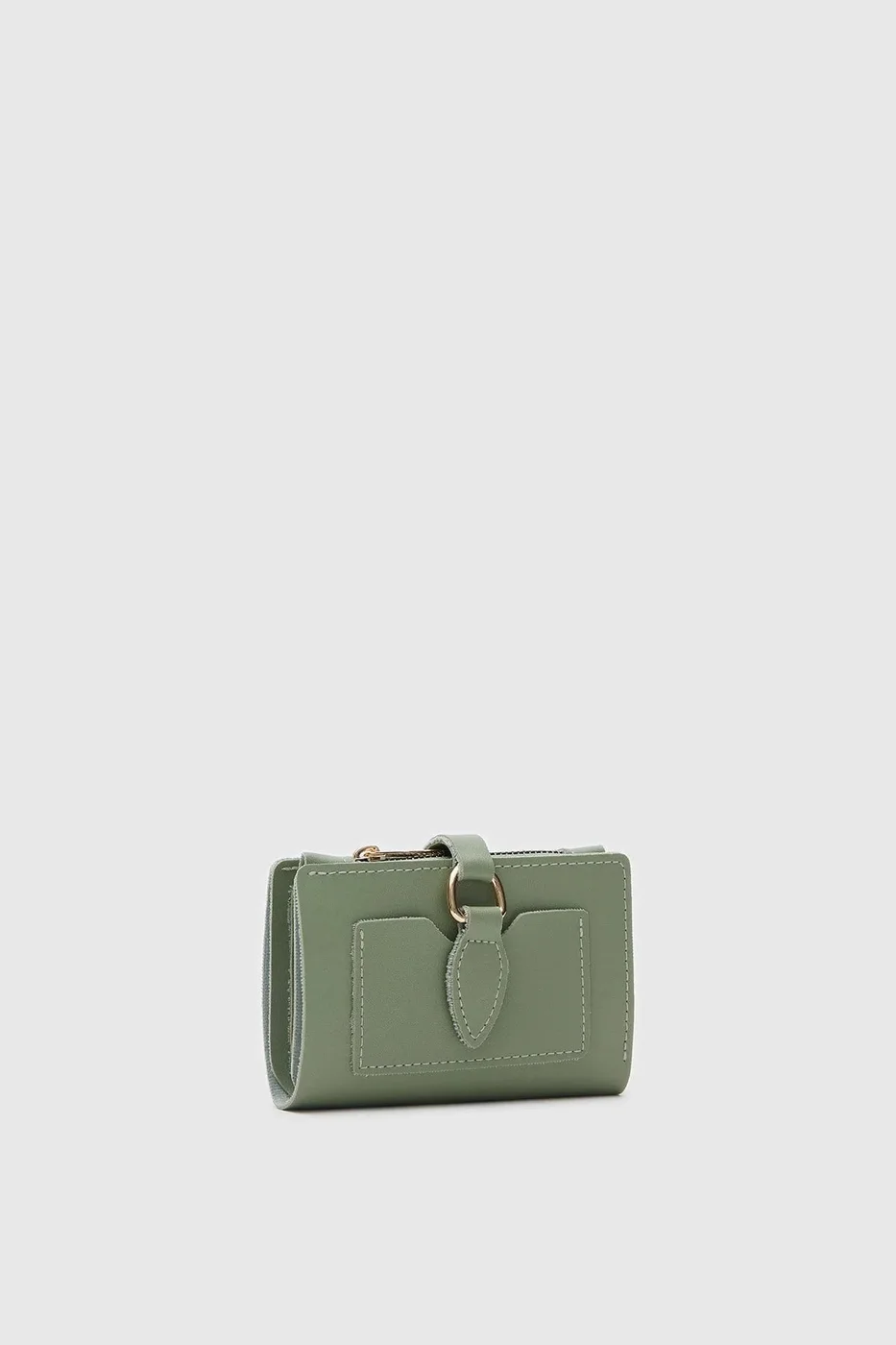 Faux leather wallet in mint