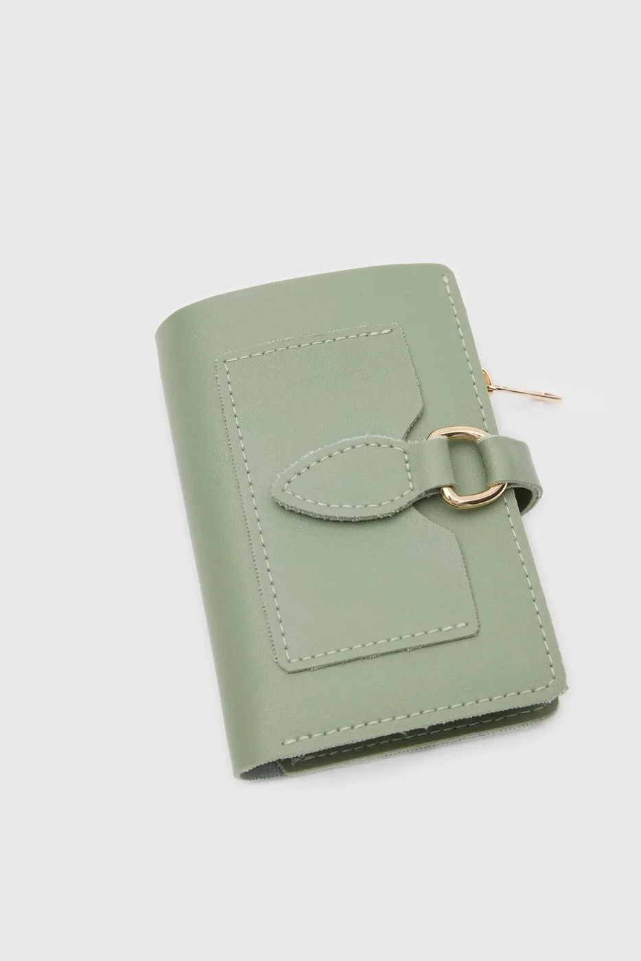 Faux leather wallet in mint