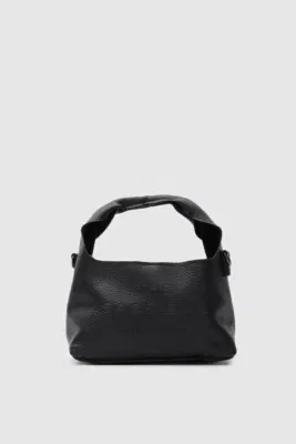 Faux Leather Crossbody Bag in black