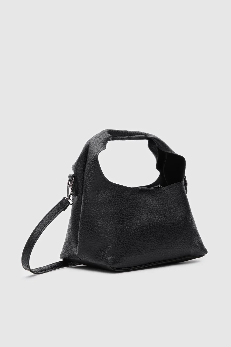 Faux Leather Crossbody Bag in black