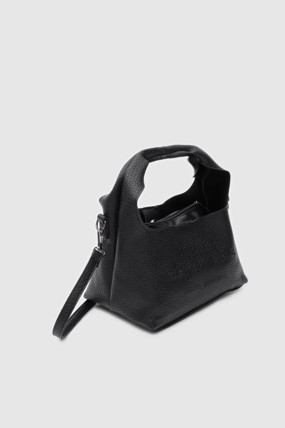 Faux Leather Crossbody Bag in black