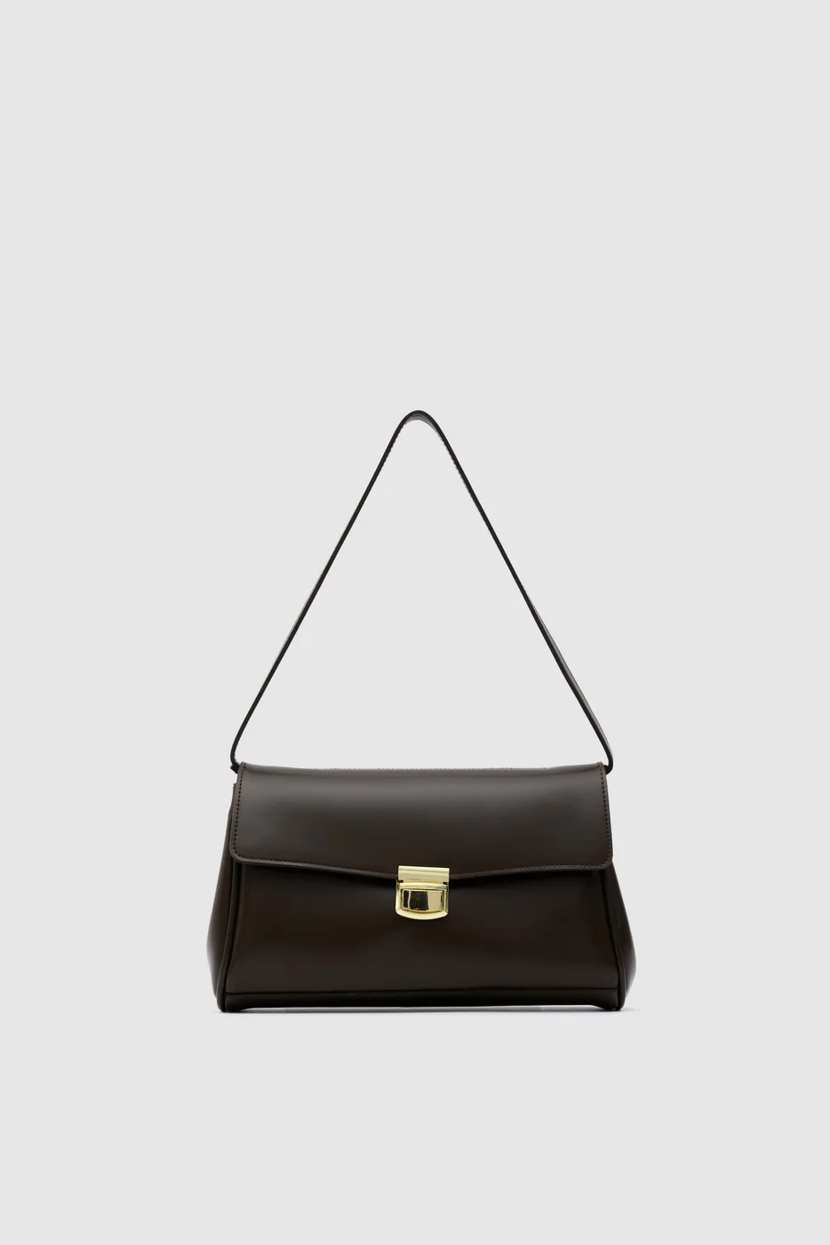 Faux leather baguette bag in brown