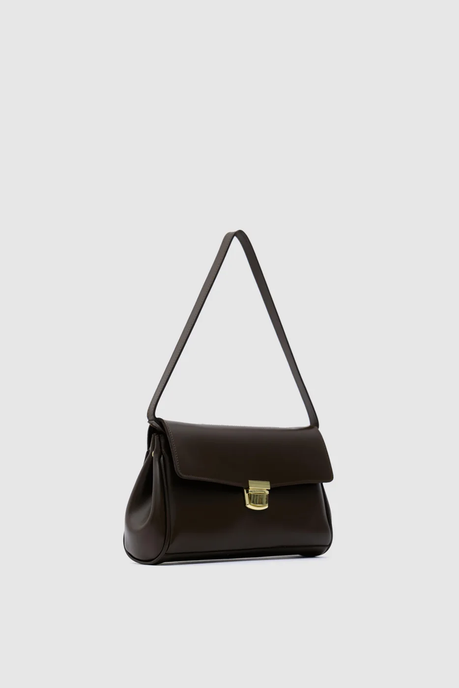 Faux leather baguette bag in brown