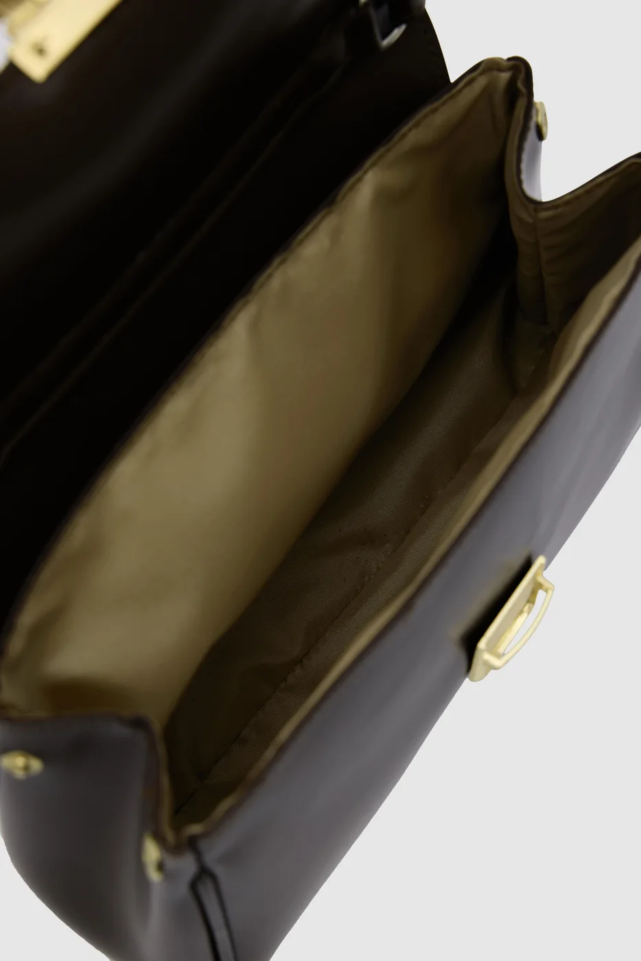 Faux leather baguette bag in brown