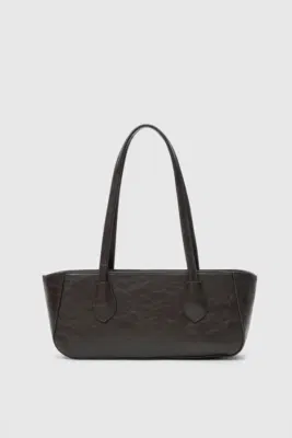 faux leather baguette bag faux leather baguette bag in dark brown