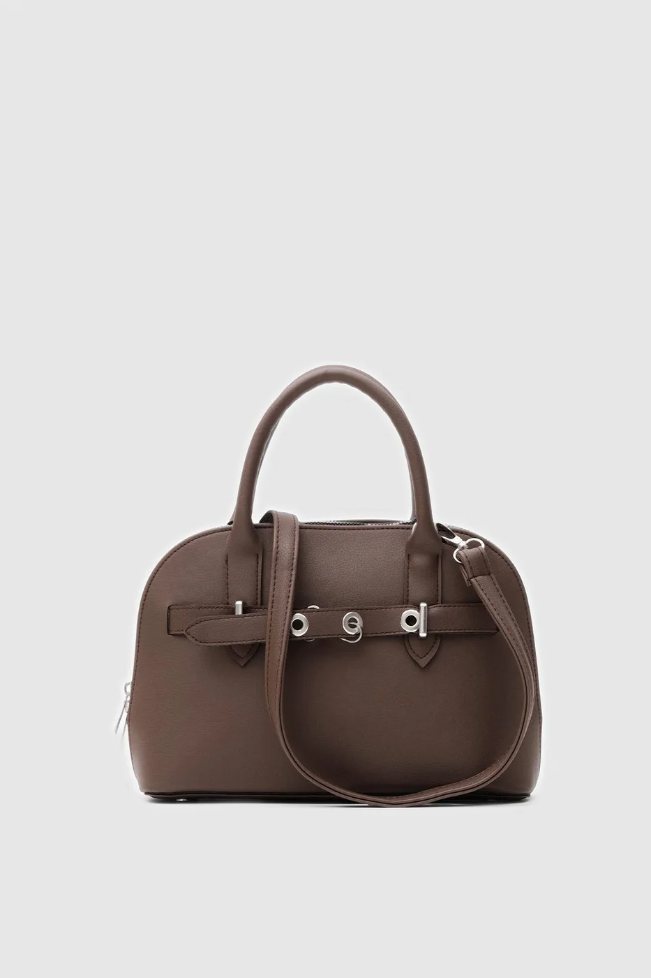 Faux leather crossbody bag Faux leather crossbody bag in dark brown