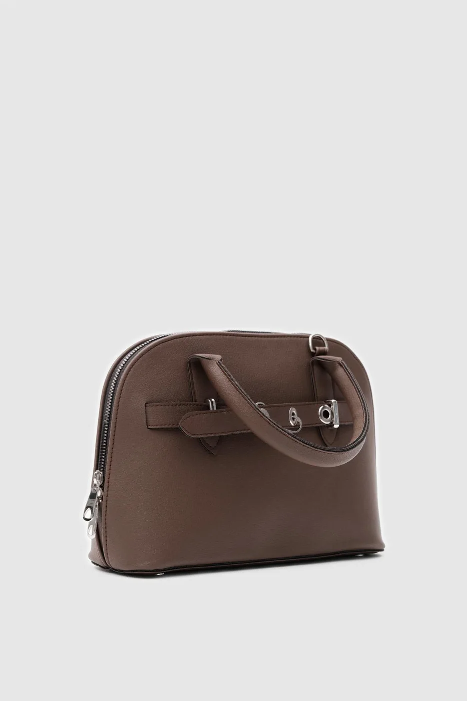 Faux leather crossbody bag Faux leather crossbody bag in dark brown