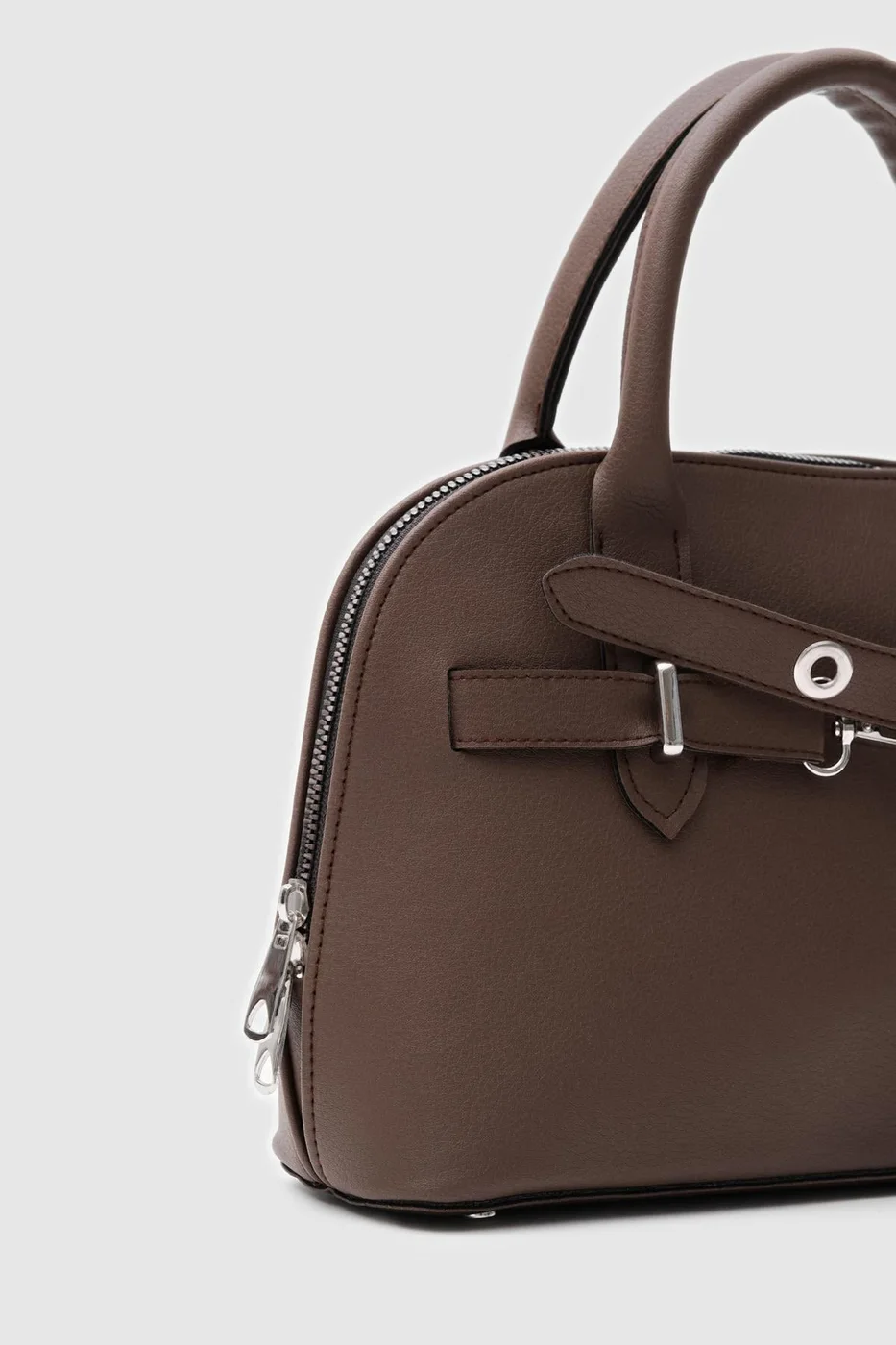 Faux leather crossbody bag Faux leather crossbody bag in dark brown