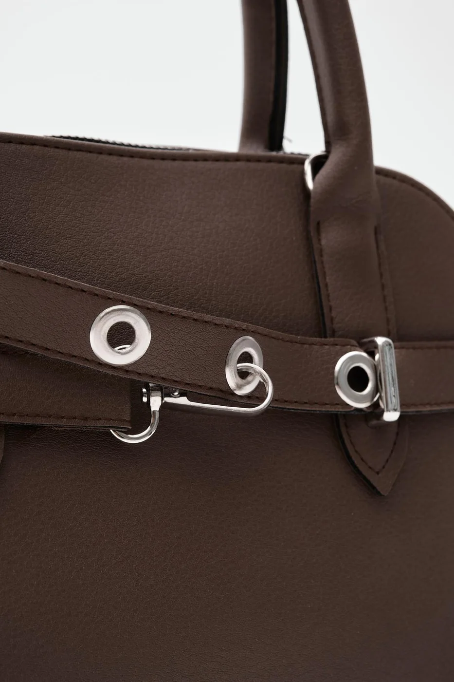 Faux leather crossbody bag Faux leather crossbody bag in dark brown