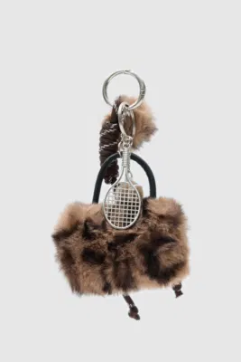 Leopard print bag charm