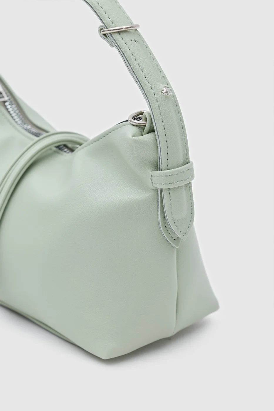 Faux leather crossbody bag in mint
