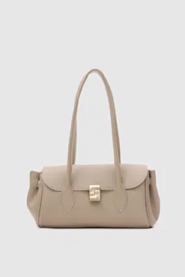 Lia Faux Leather Baguette Bag Lia Faux Leather Baguette Bag in bej