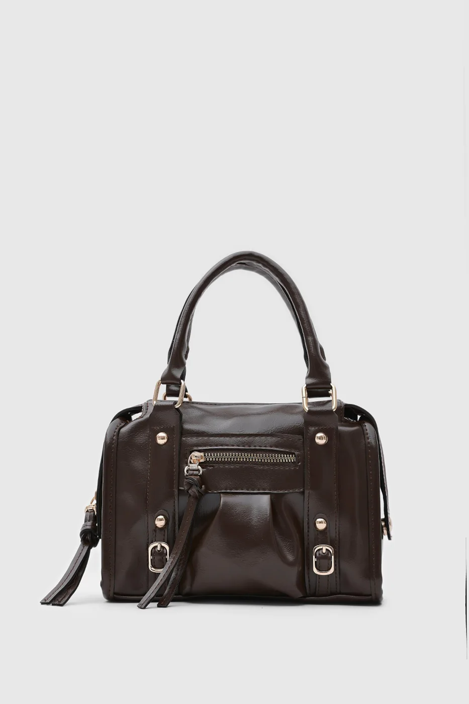 Faux leather crossbody bag Faux leather crossbody bag in dark brown