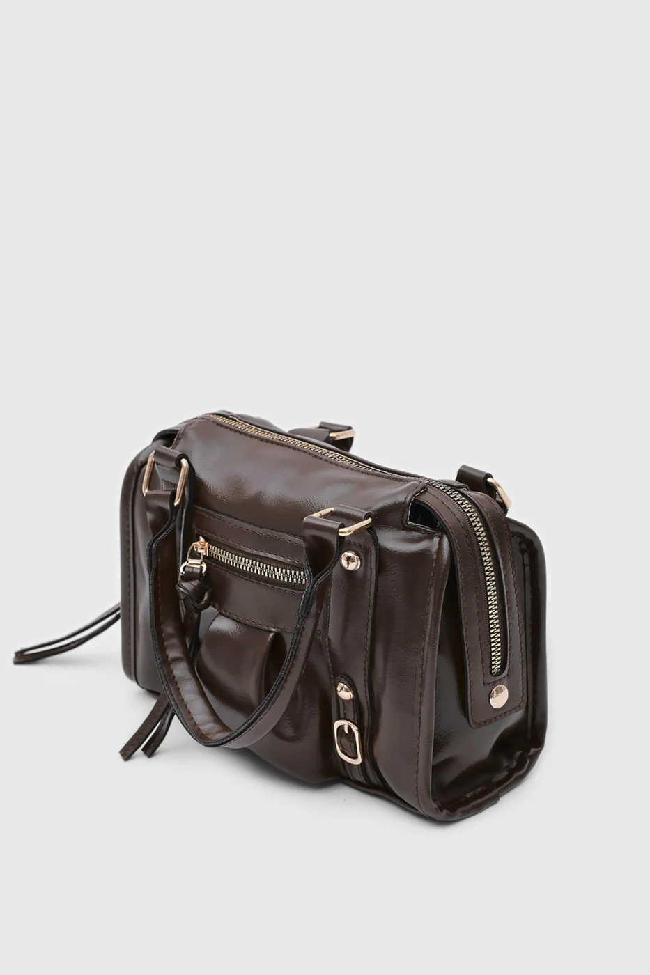 Faux leather crossbody bag Faux leather crossbody bag in dark brown
