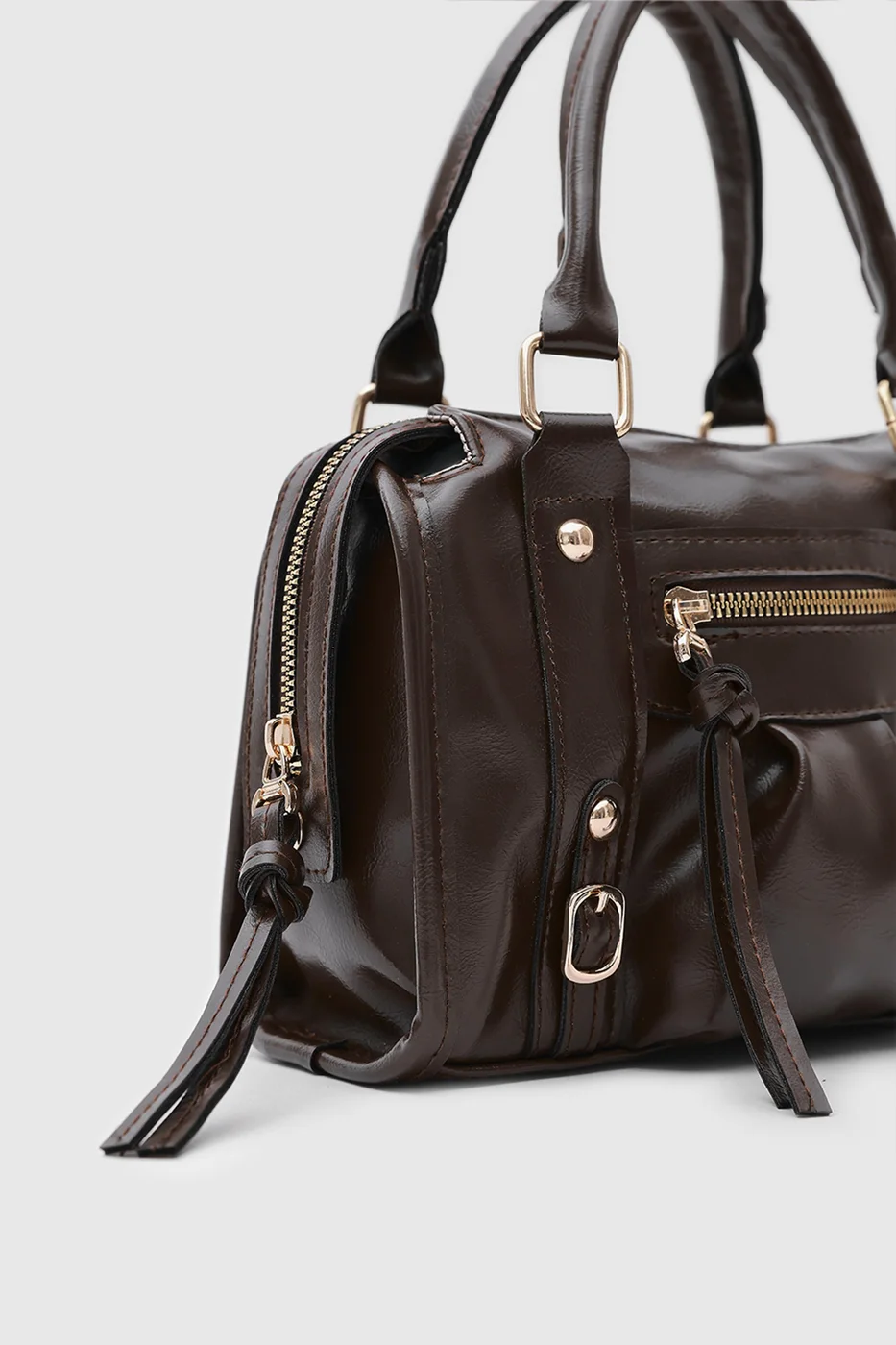 Faux leather crossbody bag Faux leather crossbody bag in dark brown