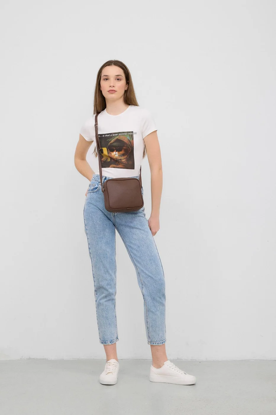 Faux leather crossbody bag for women Faux leather crossbody bag for women in dark brown
