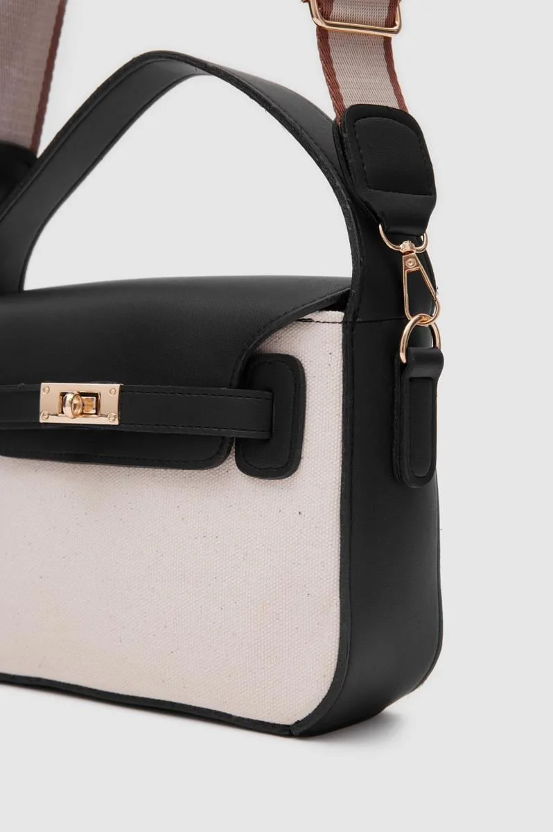 Canvas crossbody bag in black