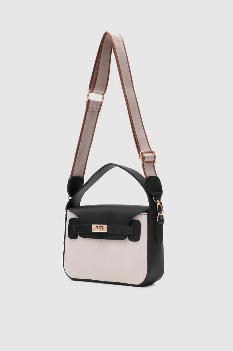 Canvas crossbody bag in black