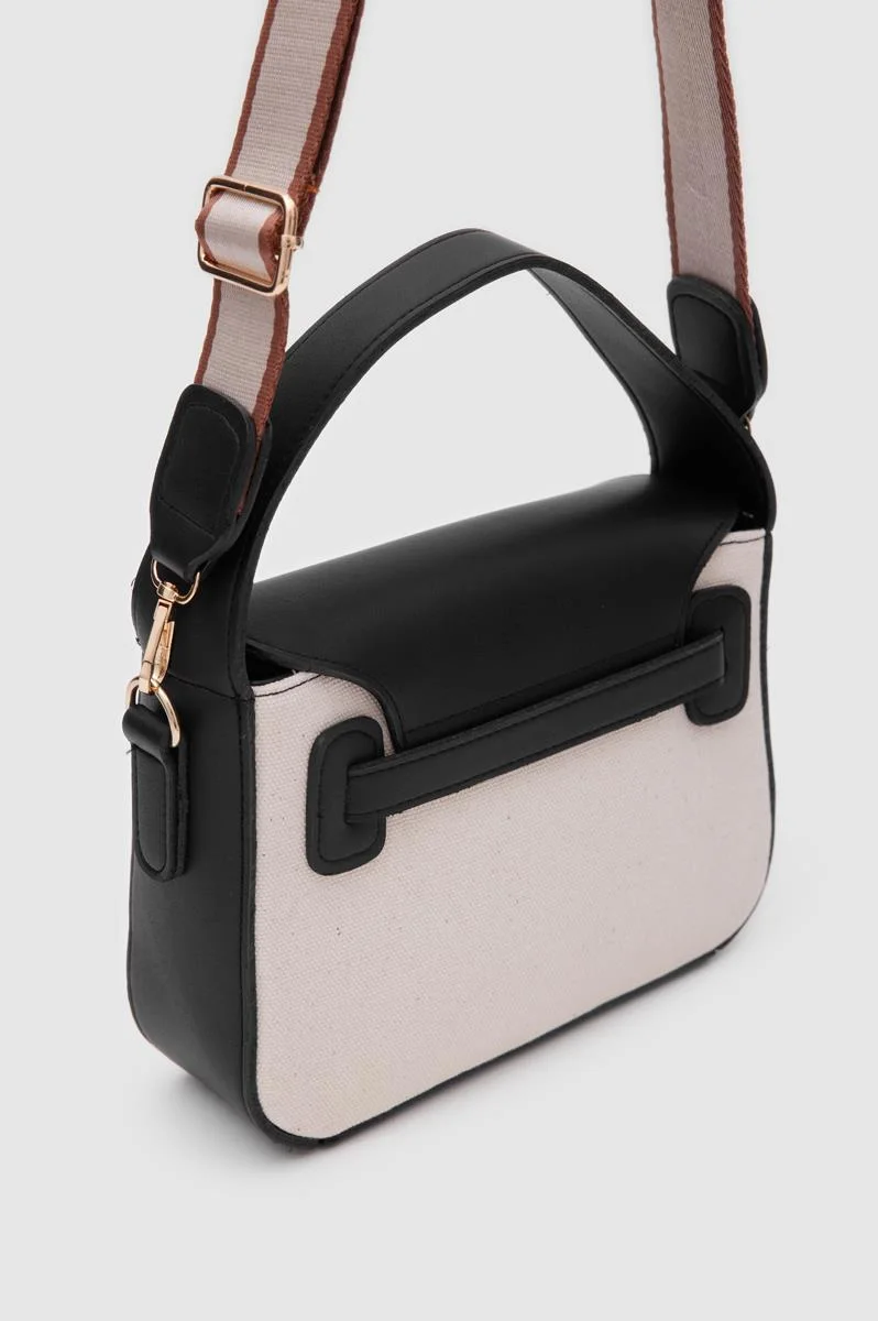 Canvas crossbody bag in black