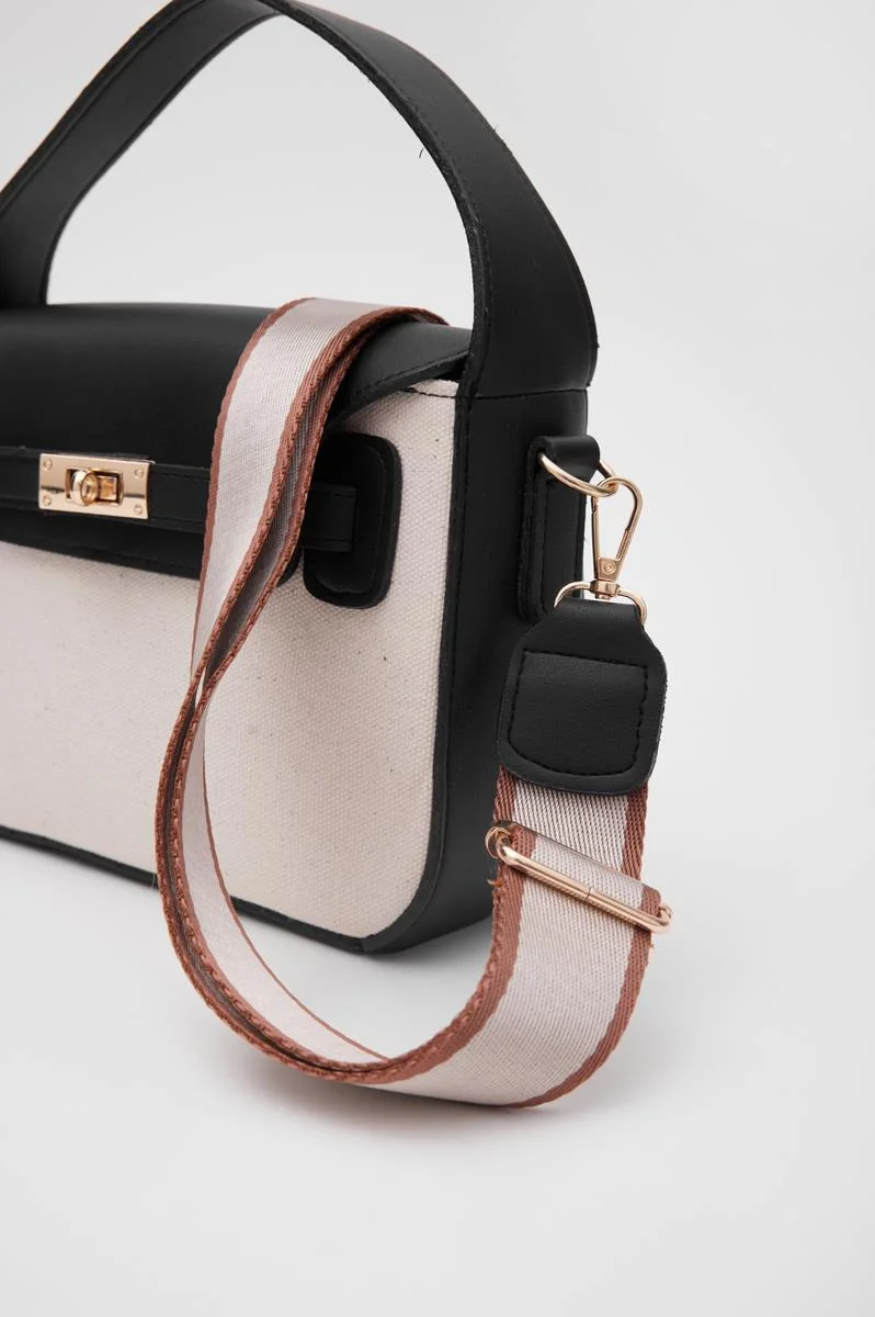 Canvas crossbody bag in black