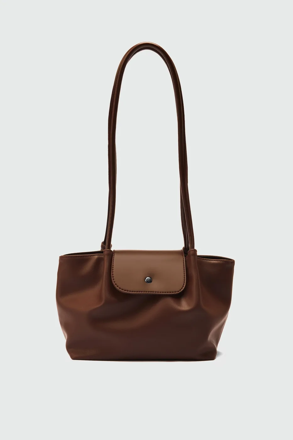 faux leather shoulder bag faux leather shoulder bag in hazelnut