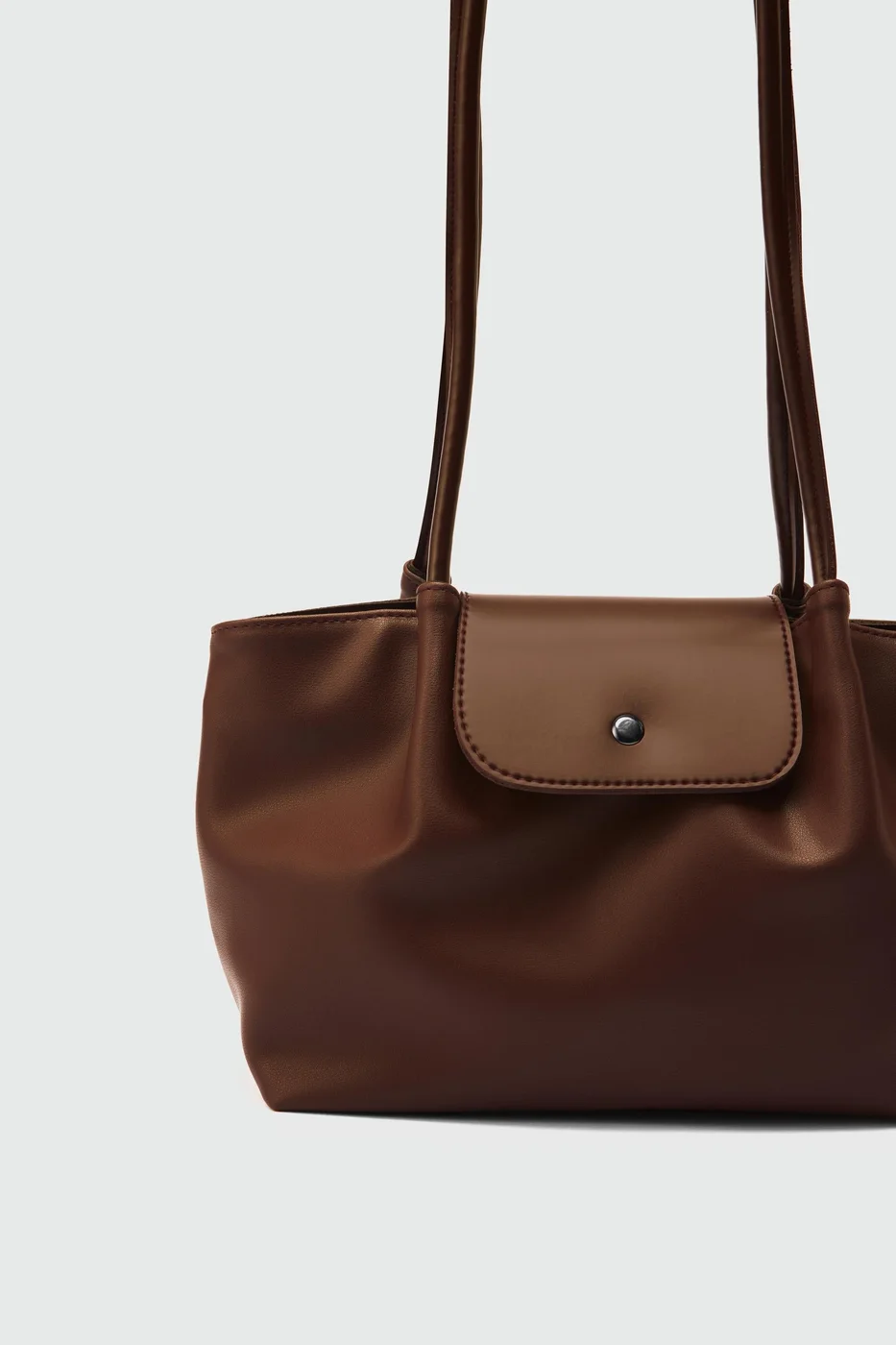 faux leather shoulder bag faux leather shoulder bag in hazelnut