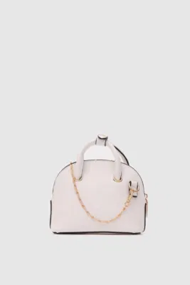 Faux leather crossbody bag in white