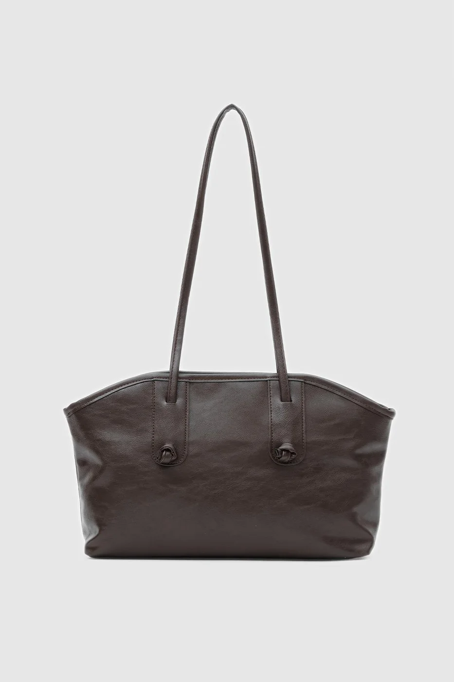 Faux leather shoulder bag Faux leather shoulder bag in dark brown