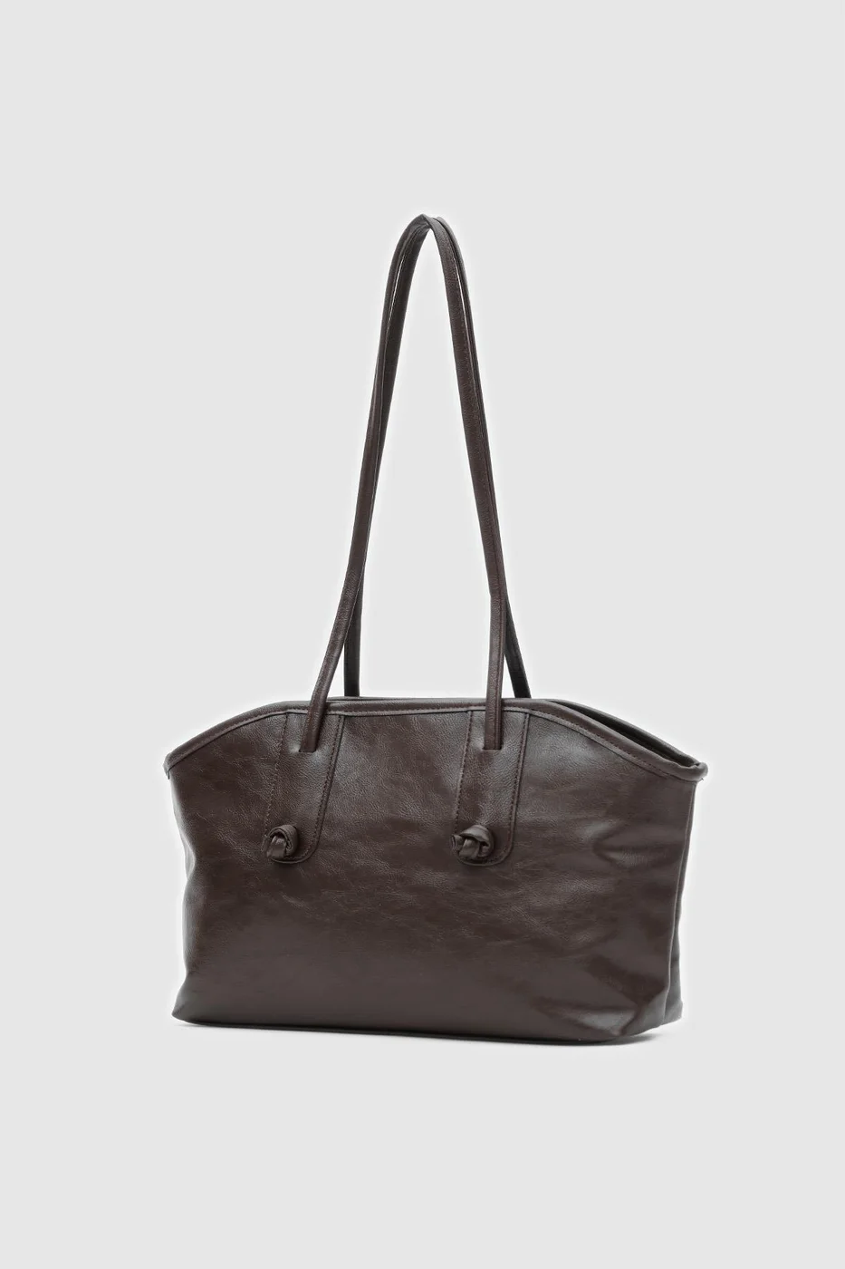 Faux leather shoulder bag Faux leather shoulder bag in dark brown