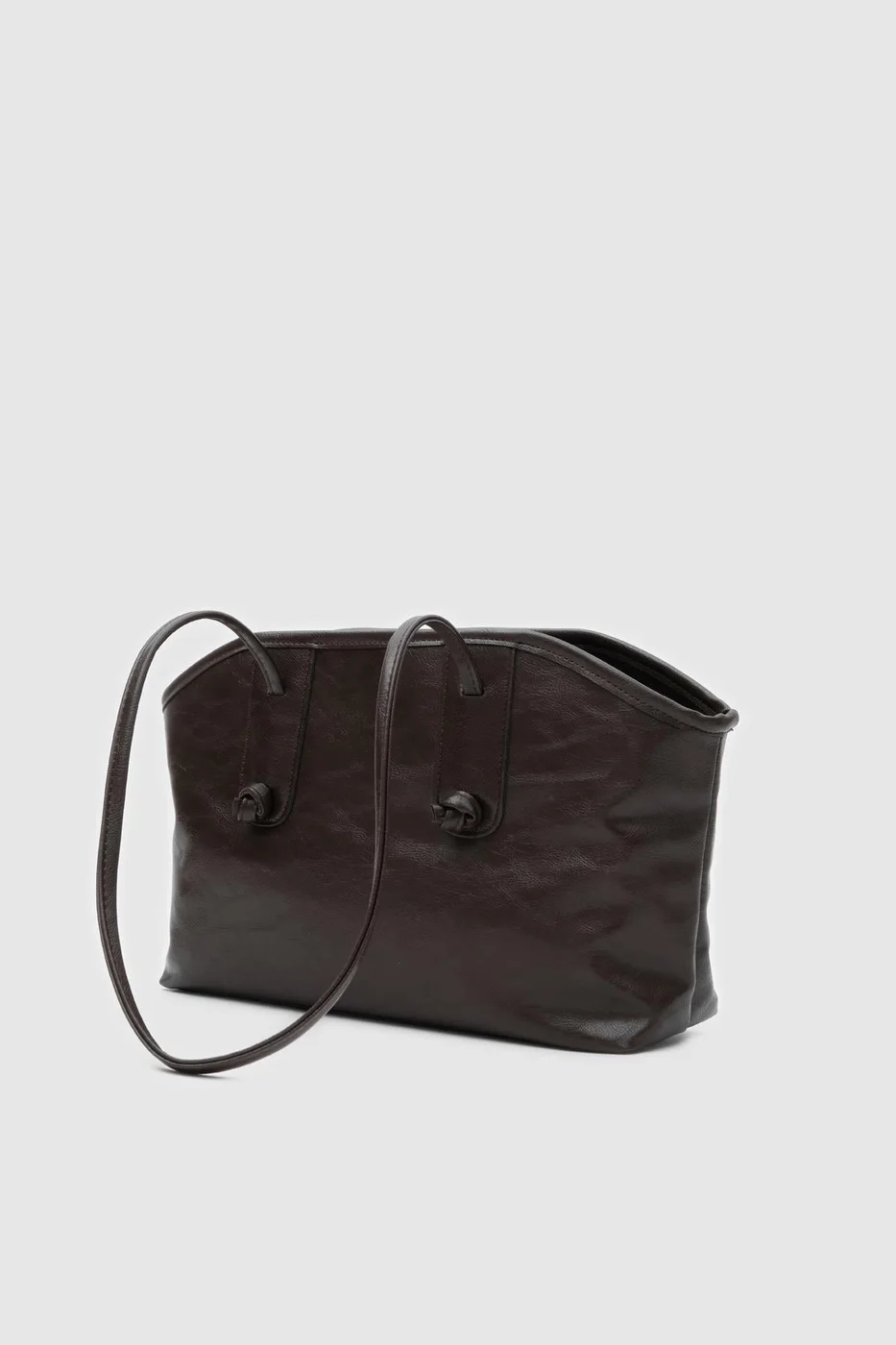 Faux leather shoulder bag Faux leather shoulder bag in dark brown