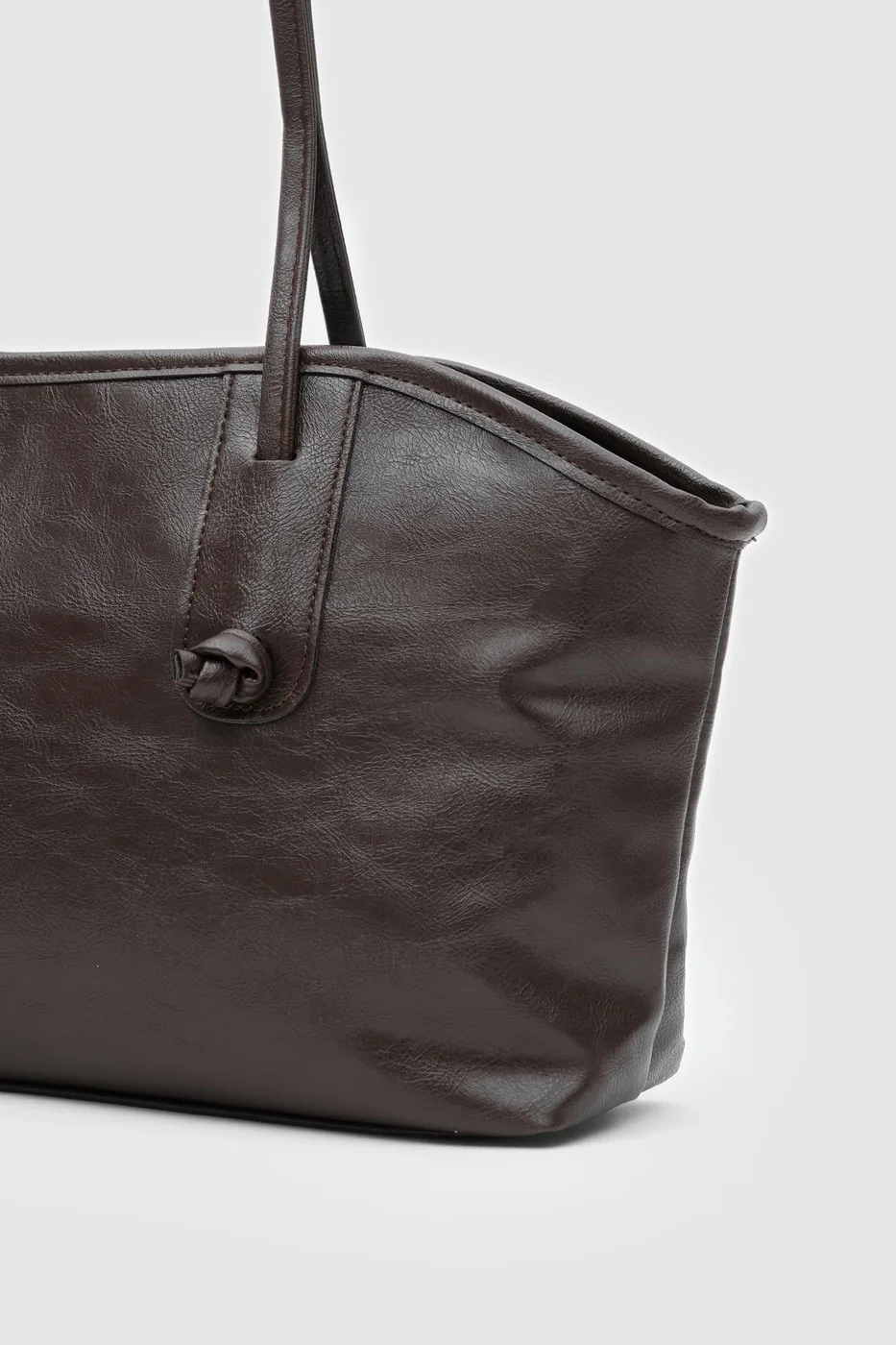Faux leather shoulder bag Faux leather shoulder bag in dark brown